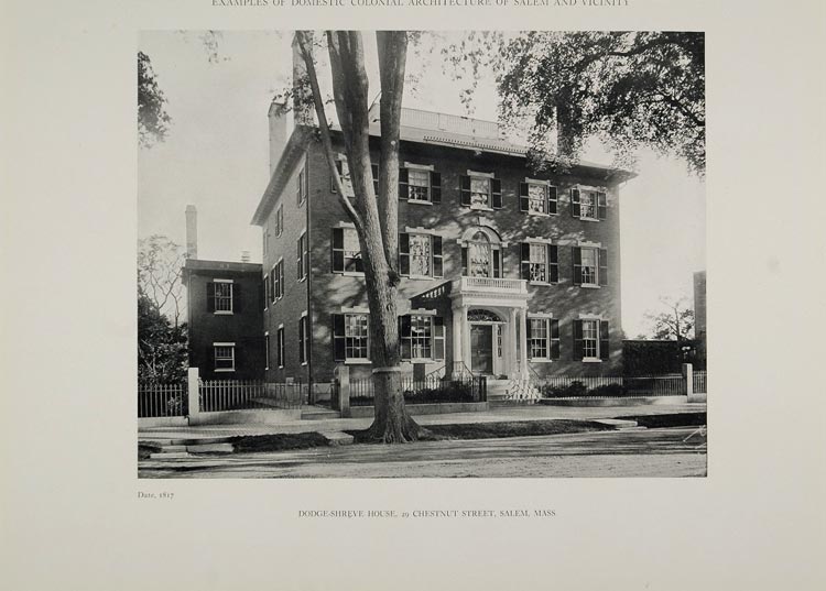 1911 Print Dodge Shreve House Salem Mass. Architecture ORIGINAL HISTORIC BAC1