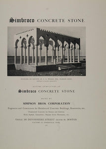 1911 Ad Simbroco Concrete Pavilion A. G. Weeks Marion - ORIGINAL BAC1