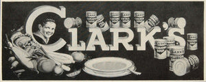 1926 Billboard Ad Clark's Canned Soups Soup Bowl Boy - ORIGINAL HISTORIC BB3B