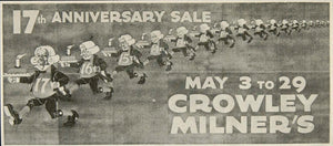 1926 Billboard Ad Crowley Milners 17th Anniversary Sale ORIGINAL HISTORIC BB3B