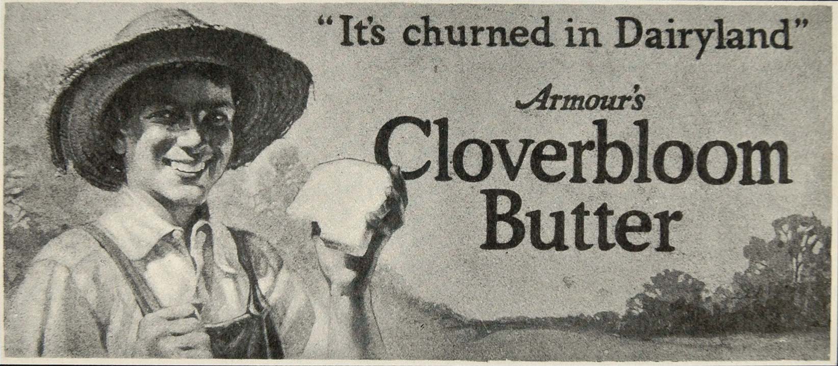 1926 Print Billboard Ad Armour's Cloverbloom Butter - ORIGINAL HISTORIC BB3B