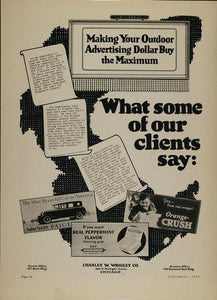 1926 Ad Charles W. Wrigley Billboard Ad Graphic Design - ORIGINAL BB3B