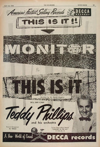1956 Ad Teddy Phillips Orchestra Decca Records 29899 - ORIGINAL ADVERTISING BBM1