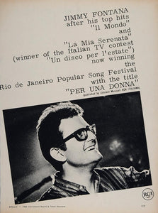 1967 Ad Jimmy Fontana Edizioni Musicali RCA Italiana - ORIGINAL ADVERTISING BBM2