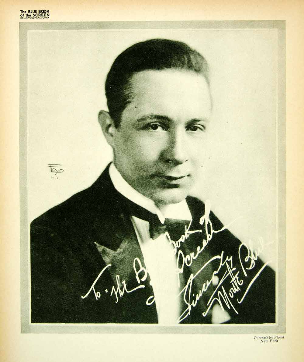 1923 Print Monte Blue Silent Film Actor Movie Star Portrait Hollywood Bio BBS1