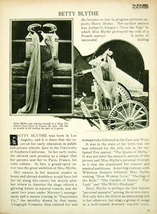 1923 Print Betty Blythe Silent Film Actress Star Queen of Sheba Movie Bio BBS1