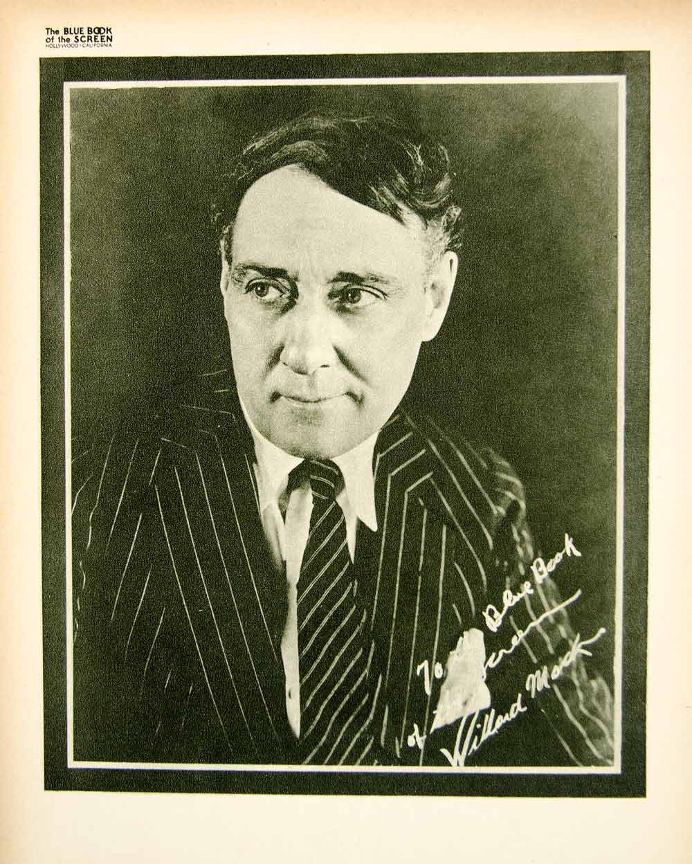 1923 Print Willard Mack Silent Film Screenwriter Actor Portrait Biogra ...