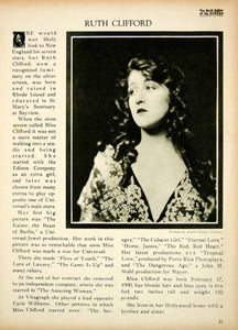 1923 Print Ruth Clifford Silent Film Actress Movie Star Portrait Biography BBS2