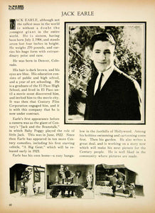 1923 Print Jack Earle Texas Giant Silent Film Movie Actor Circus Performer BBS2