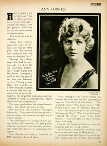 1923 Print Ann Forrest Actress Silent Film Danish Anna Kromann Biography BBS2