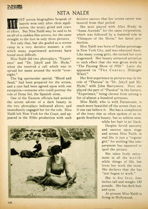 1923 Print Nita Naldi Silent Film Actress Vamp Roles Movie Star Biography BBS2