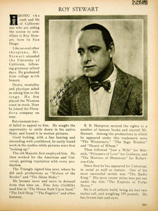1923 Print Roy Stewart Silent Film Era Actor Hollywood Portrait Biography BBS2