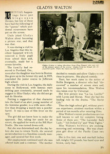 1923 Print Gladys Walton Actress Silent Film Stage Movie Star Biography BBS2