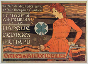 1973 Print Poster Vintage French Bicycle Ad Eugene-Samuel Grasset Art Nouveau