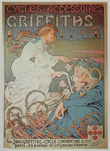 1973 Print Poster Ad French John Griffiths Bicycle Art Nouveau Henri Thiriet