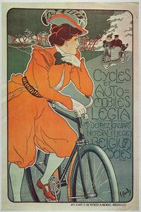 1973 Print Poster Ad Vintage Legia Belgium Bicycle Georges Gaudy Art Nouveau