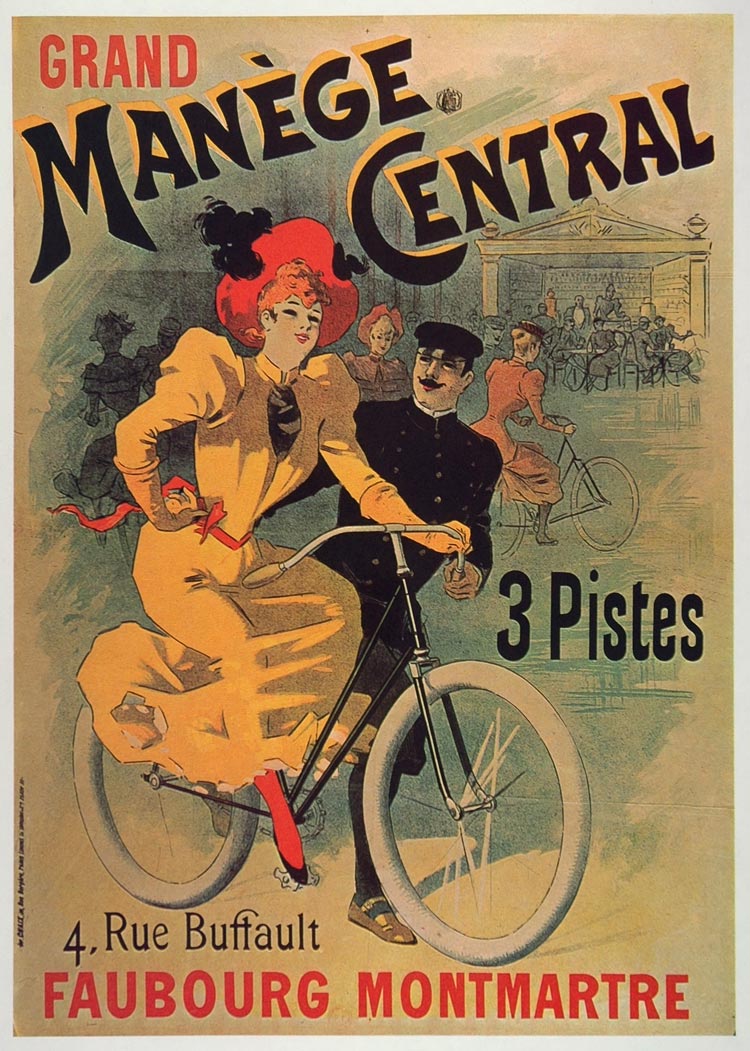 1973 Print Poster Ad Vintage French Manege Central Bicycle Riding School Paris