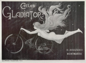1973 Print Poster French Ad Vintage Gladiator Bicycle Nude Female Woman Risque