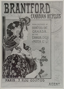 1973 Print Poster Ad Vintage Brantford Canadian Bicycles Art Nouveau Ontario