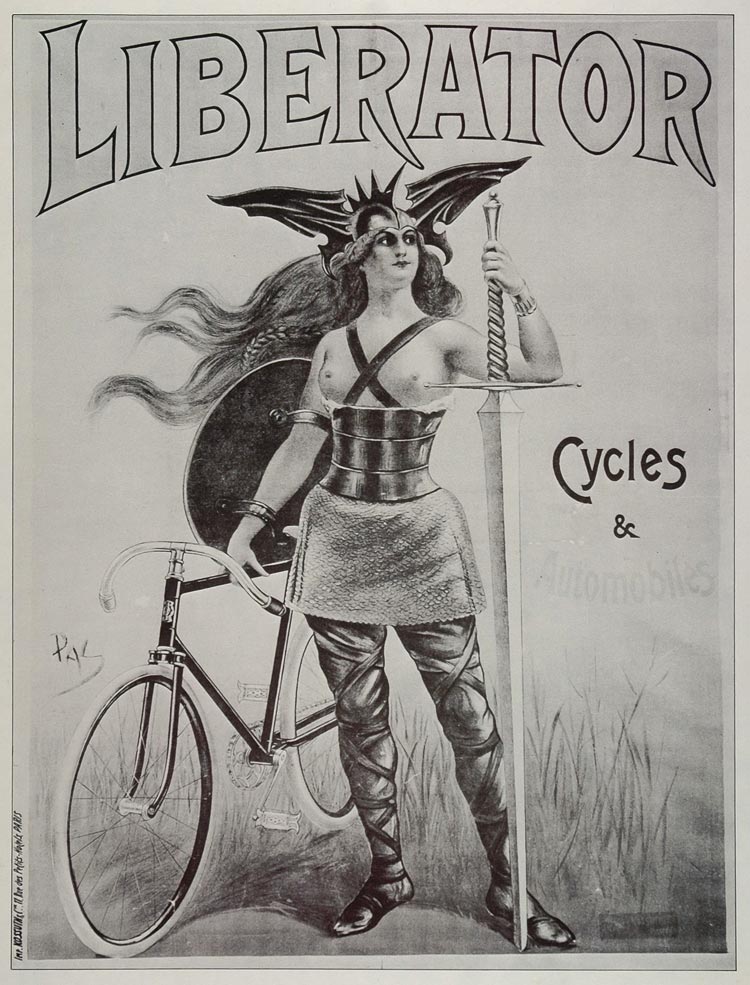 1973 Print Poster Vintage Liberator Bicycle Nude Amazon PAL Jean de Paleologue