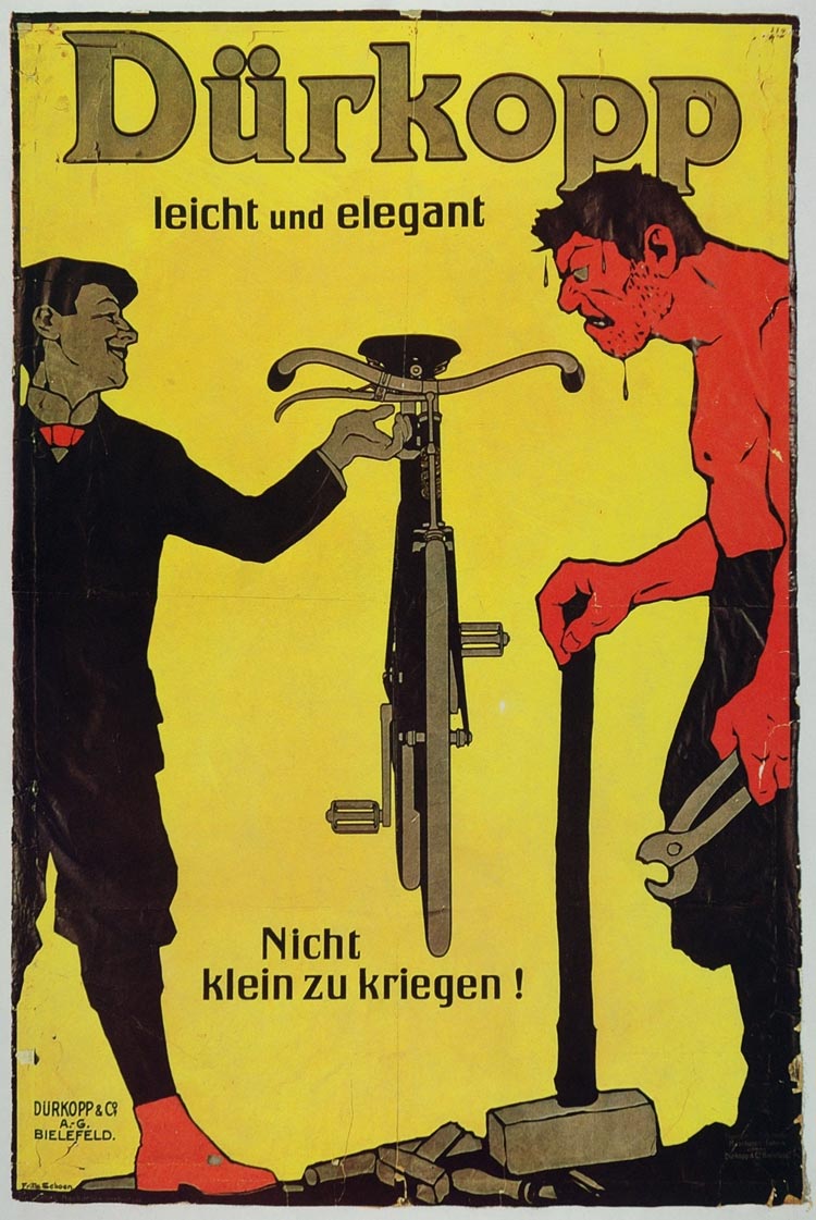 1973 Print Poster Ad Vintage Durkopp Bicycle German Bike Fritz Schoen Art Biking