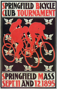 1973 Print Poster Springfield Bicycle Club Tournament Race 1895 Will H. Bradley