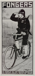 1973 Print Poster Ad Fongers Bicycle Dutch Soldier Military Bike F.G. Schlette