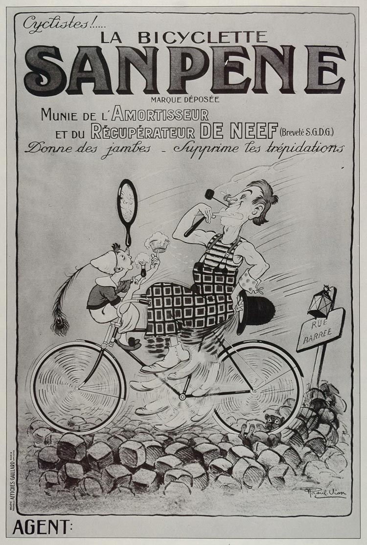 1973 Print Poster Ad French Vintage Sanpene Bicycle Dog Raoul Vion Art Humorous
