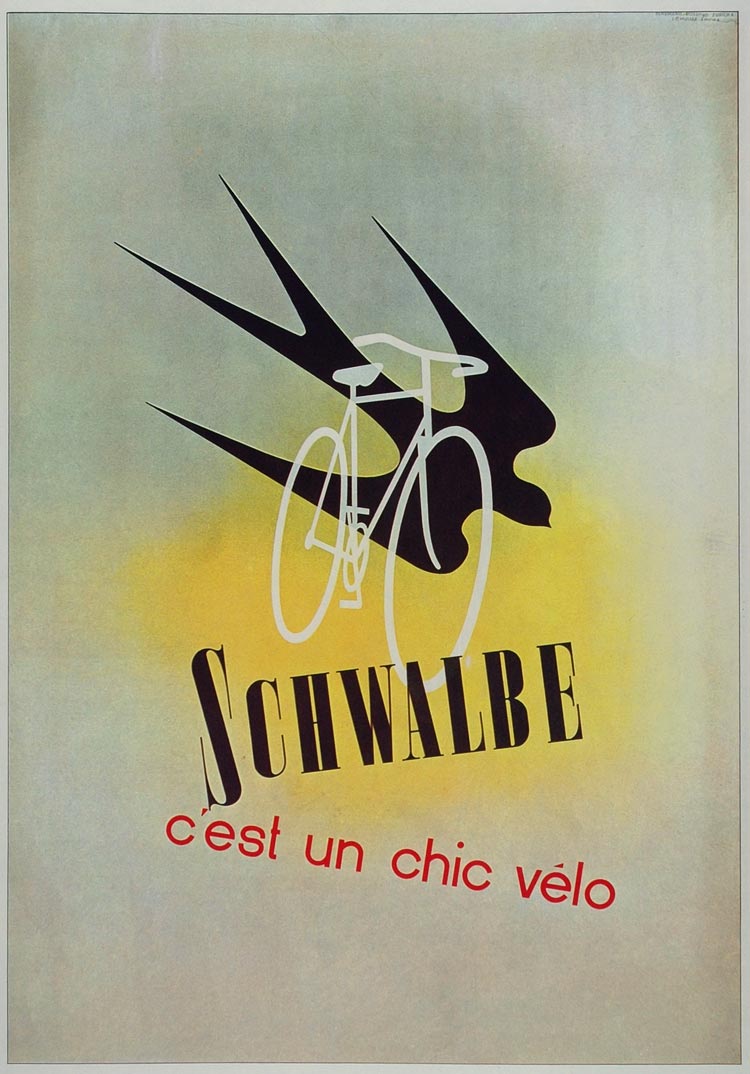 1973 Print Poster Ad Vintage Schwalbe Bicycle Tires Bike Velo Swallow Bird Art