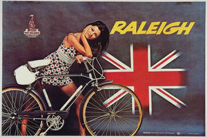 1973 Print Poster Ad Vintage Raleigh English Bicycle Nottingham UK Union Flag