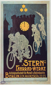 1973 Print Poster Ad Vintage German Bicycle Stern Fahrradwerke Bikes Clock Tower