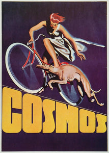 1973 Print Poster Ad Vintage Cosmos Swiss Bicycle Greyhound Dog Racing Race