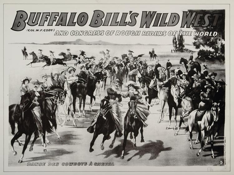 1976 Print Buffalo Bill Wild West France Virginia Reel - ORIGINAL BILL