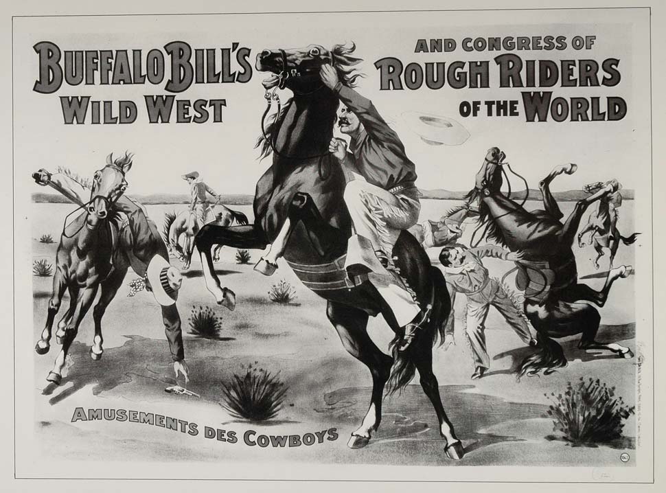 1976 Print Buffalo Bill Wild West France Cowboys Horses - ORIGINAL BIL ...