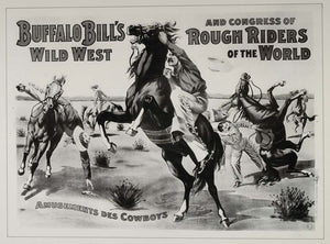 1976 Print Buffalo Bill Wild West France Cowboys Horses - ORIGINAL BILL