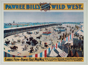 1976 Print Poster Pawnee Bill Wild West Show Arena NICE - ORIGINAL BILL
