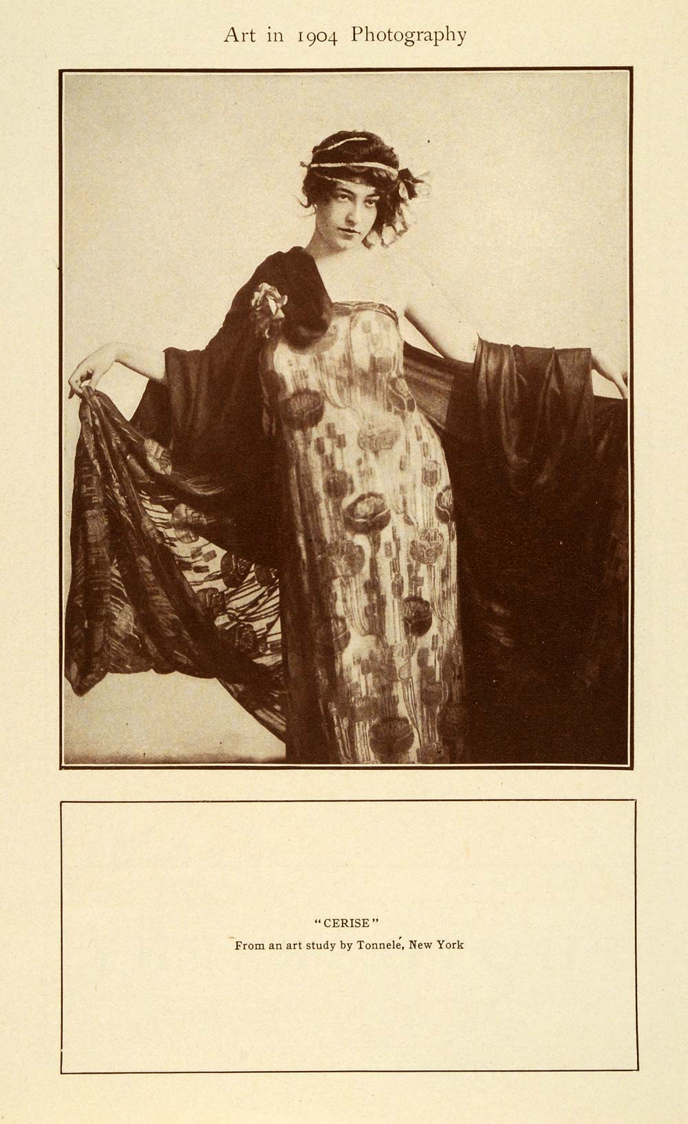 1904 Print Cerise Woman Art Dress Gown Fashion Photography Tonnele New York BM1