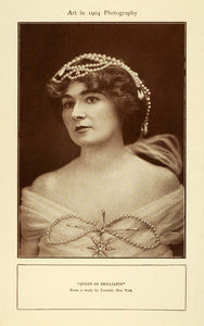 1904 Print Tonnele Fashion Headpiece Photography Woman Queen Brilliants New BM1