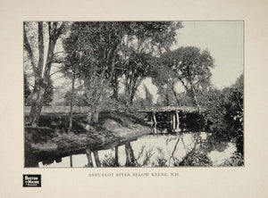 1903 Ashuelot River Keene New Hampshire Bridge Print - ORIGINAL HISTORIC BMRAIL