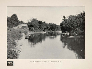 1903 Ammonoosuc River Lisbon New Hampshire B/W Print - ORIGINAL HISTORIC BMRAIL