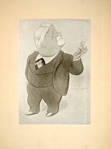 1907 Print Max Beerbohm Caricature Lord de Grey Cartoon Portrait Appraising BOC1