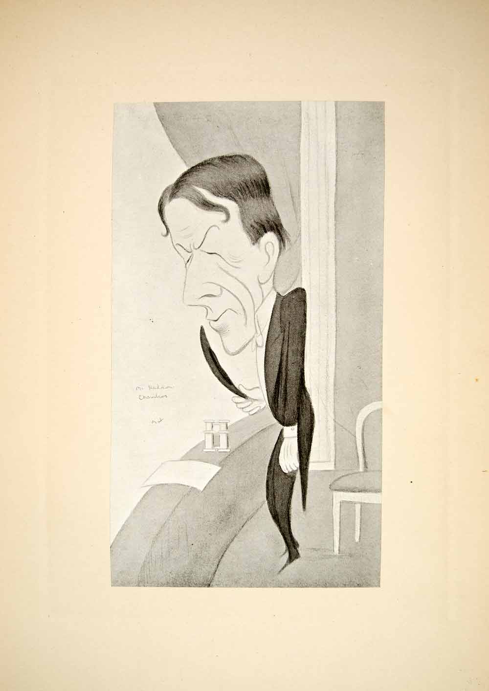 1907 Print Charles Haddon Surgeon Chambers Playwright England Max Beerbohm BOC1