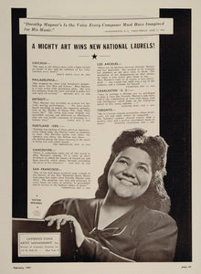1947 Dorothy Maynor Soprano Black Americana Booking Ad - ORIGINAL
