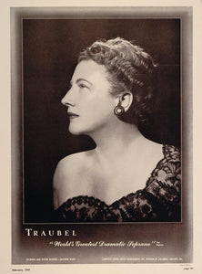 1947 Helen Traudel Dramatic Soprano Opera Booking Ad - ORIGINAL