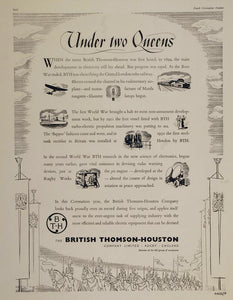 1953 Ad British Thomson Houston Electric Equipment - ORIGINAL ADVERTISING BRIT