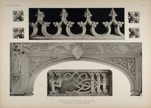 1911 Print Brou Church Gothic Architecture Detail Nails - ORIGINAL BRO1
