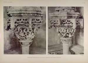 1911 Print Gothic Stone Carving Sculpture Brou Church - ORIGINAL BRO1