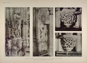 1911 Print Gothic St. Catherine Sept Joies Brou Church - ORIGINAL BRO1