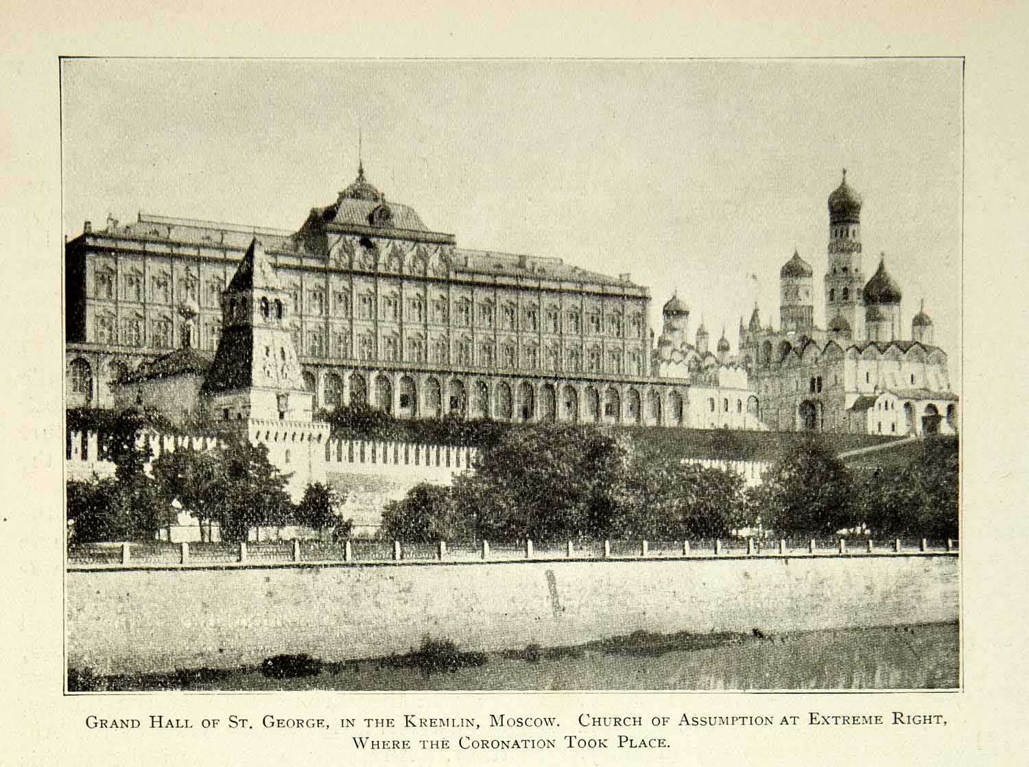 1899 Print Grand Hall St. George Kremlin Moscow Church Assumption Russia BVM1