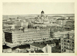 1900 Print Helsinki Helsingfors Finland Cityscape Birds-Eye View Historic BVM1